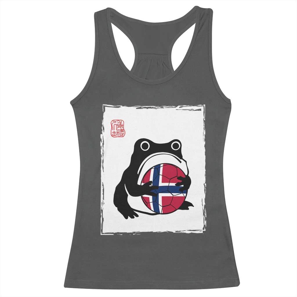 Grumpy Frog Norway Soccer Fan Racerback Tank Top Japanese Style Match Day TS12 Dark Heather Print Your Wear