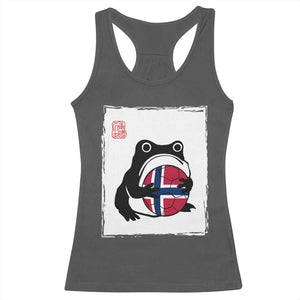 Grumpy Frog Norway Soccer Fan Racerback Tank Top Japanese Style Match Day TS12 Dark Heather Print Your Wear