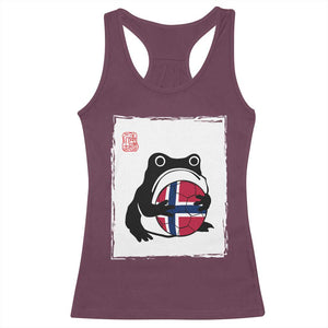 Grumpy Frog Norway Soccer Fan Racerback Tank Top Japanese Style Match Day TS12 Maroon Print Your Wear