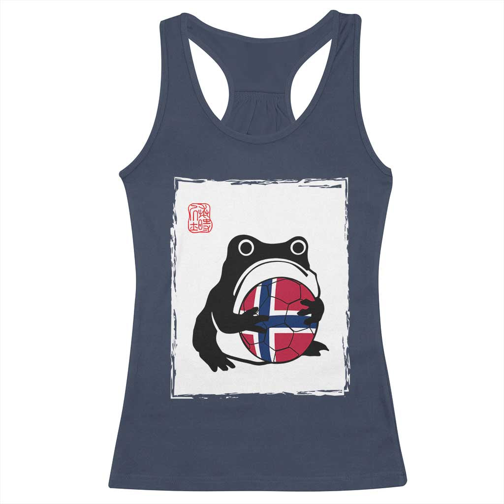 Grumpy Frog Norway Soccer Fan Racerback Tank Top Japanese Style Match Day TS12 Navy Print Your Wear