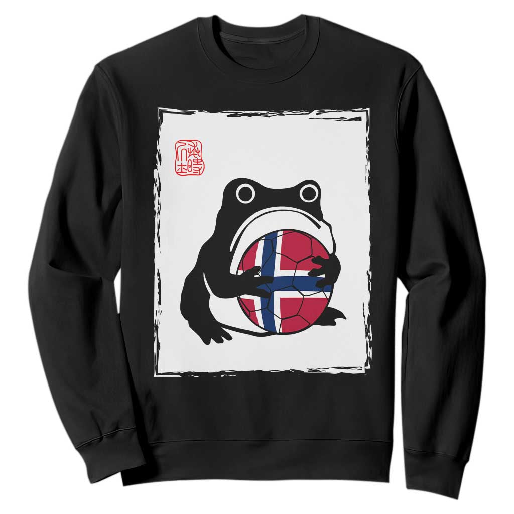 Grumpy Frog Norway Soccer Fan Sweatshirt Japanese Style Match Day TS12 Black Print Your Wear