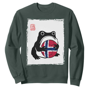 Grumpy Frog Norway Soccer Fan Sweatshirt Japanese Style Match Day TS12 Dark Forest Green Print Your Wear