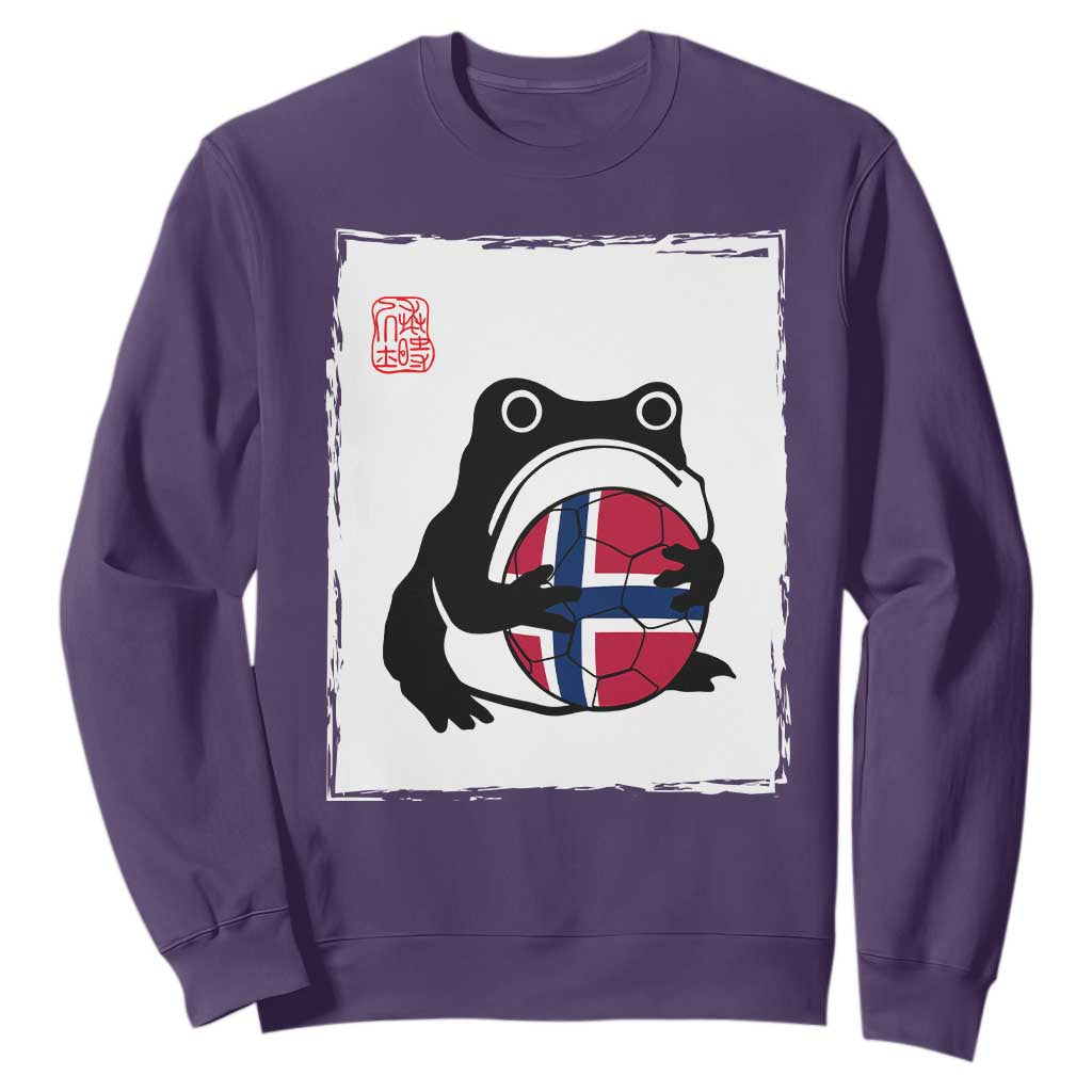 Grumpy Frog Norway Soccer Fan Sweatshirt Japanese Style Match Day TS12 Purple Print Your Wear