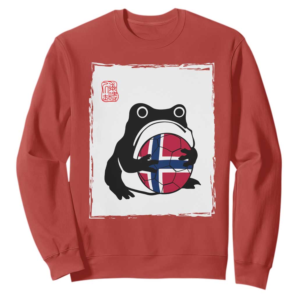 Grumpy Frog Norway Soccer Fan Sweatshirt Japanese Style Match Day TS12 Red Print Your Wear