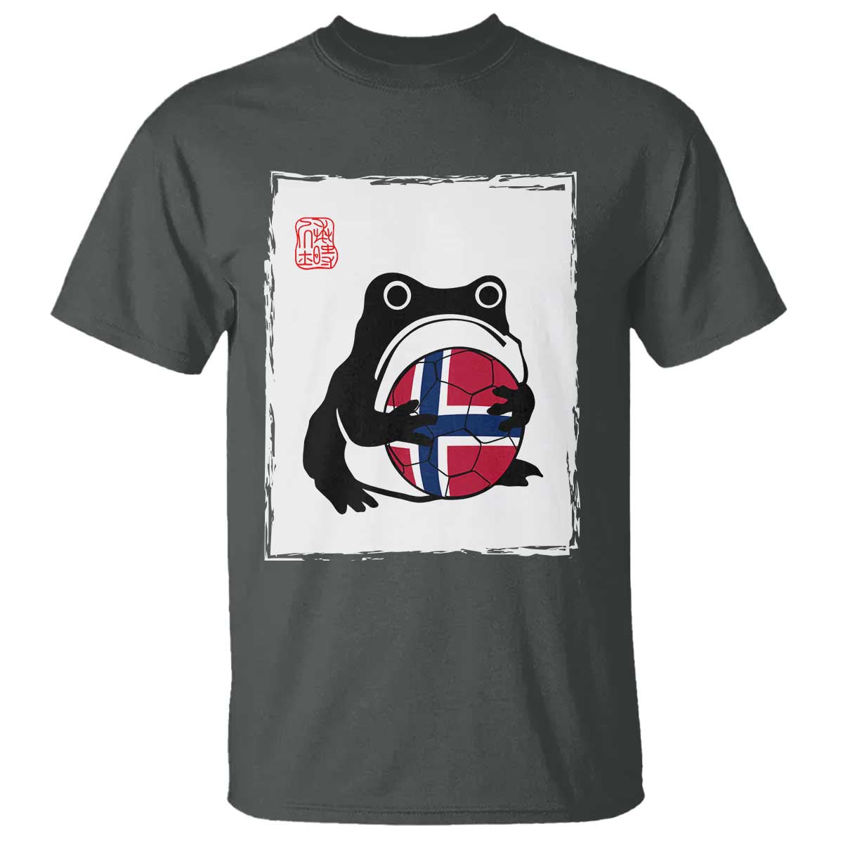Grumpy Frog Norway Soccer Fan T Shirt Japanese Style Match Day TS12 Dark Heather Print Your Wear