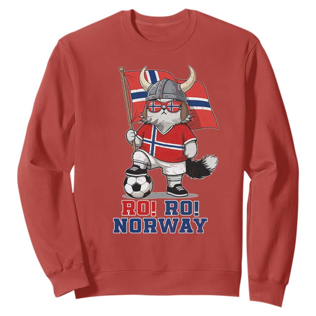 Ro Ro Norway Sweatshirt Norwegian Pride Cat Lover Norway Flag Gift TS12 Red Print Your Wear