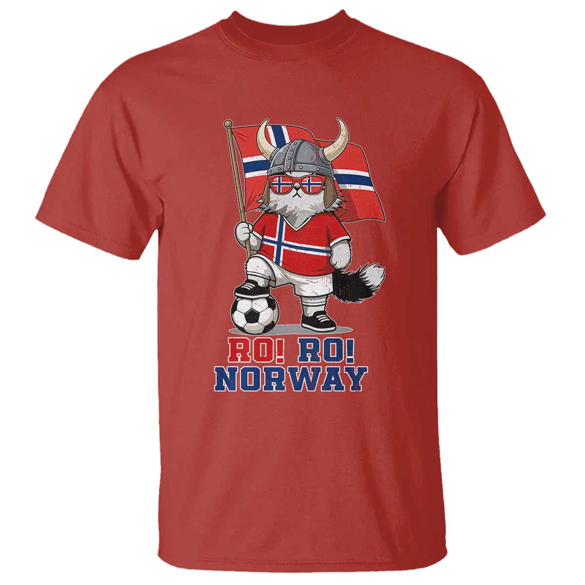 Ro Ro Norway T Shirt Norwegian Pride Cat Lover Norway Flag Gift TS12 Red Print Your Wear