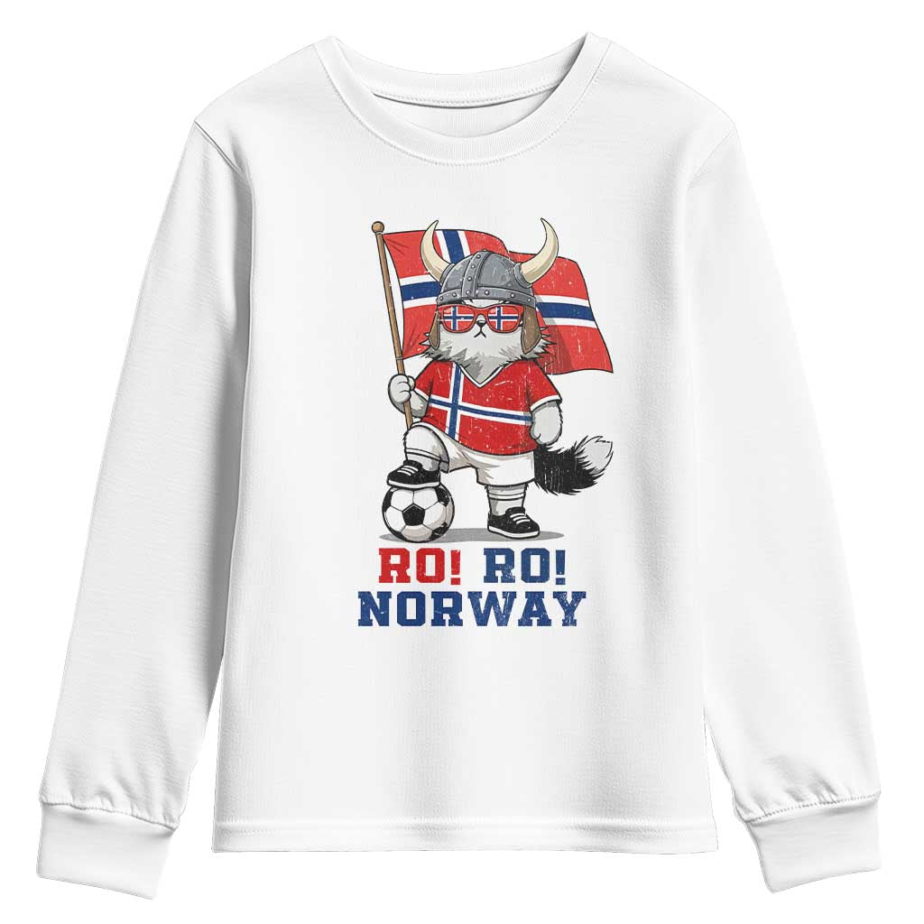 Ro Ro Norway Youth Sweatshirt Norwegian Pride Cat Lover Norway Flag Gift TS12 White Print Your Wear