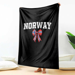 Norwegian Girl Coquette Bow Throw Blanket Norway Flag Pride Gift TS12 Print Your Wear