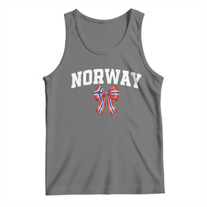 Norwegian Girl Coquette Bow Tank Top Norway Flag Pride Gift TS12 Black Heather Print Your Wear