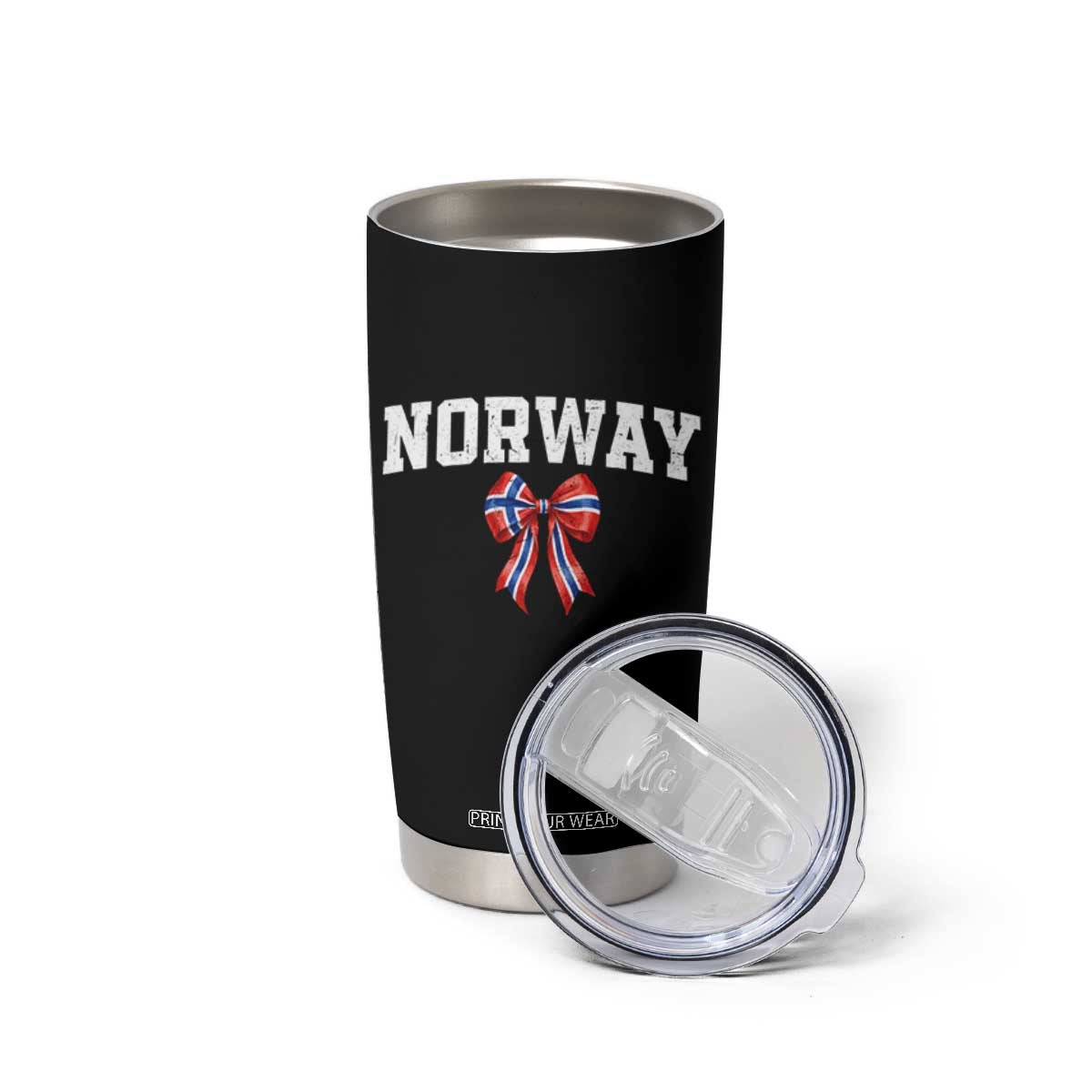 Norwegian Girl Coquette Bow Tumbler Cup Norway Flag Pride Gift TS12 Print Your Wear