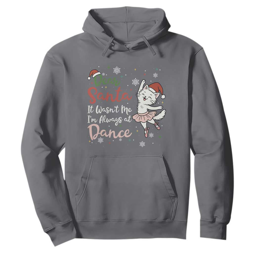 Funny Christmas Ballet Cat Lover Hoodie Dear Santa It Was Not Me TS12 Charcoal Print Your Wear