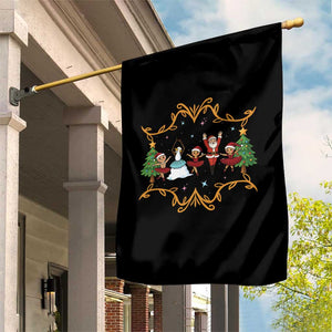 Ballet Lover Christmas Garden Flag Funny Gingerbread Santa Snowman Dance TS12 Print Your Wear