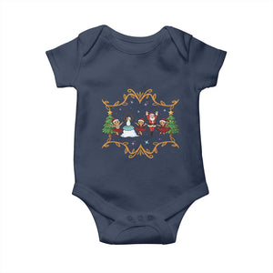 Ballet Lover Christmas Baby Onesie Funny Gingerbread Santa Snowman Dance TS12 Navy Print Your Wear