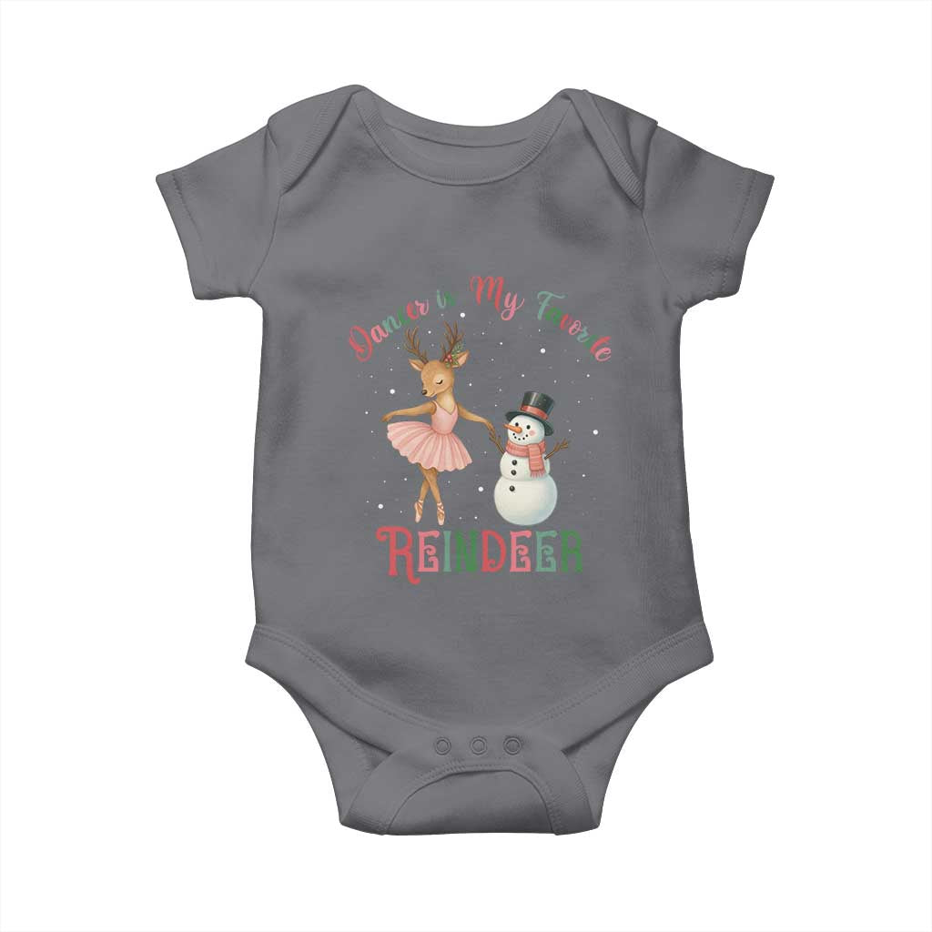 Christmas Ballet Reindeer Baby Onesie Dancer Is My Favorite Reindeer Gift TS12 Charcoal Print Your Wear