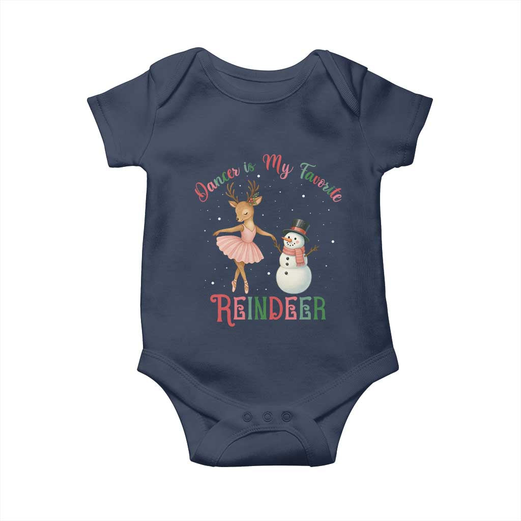 Christmas Ballet Reindeer Baby Onesie Dancer Is My Favorite Reindeer Gift TS12 Navy Print Your Wear
