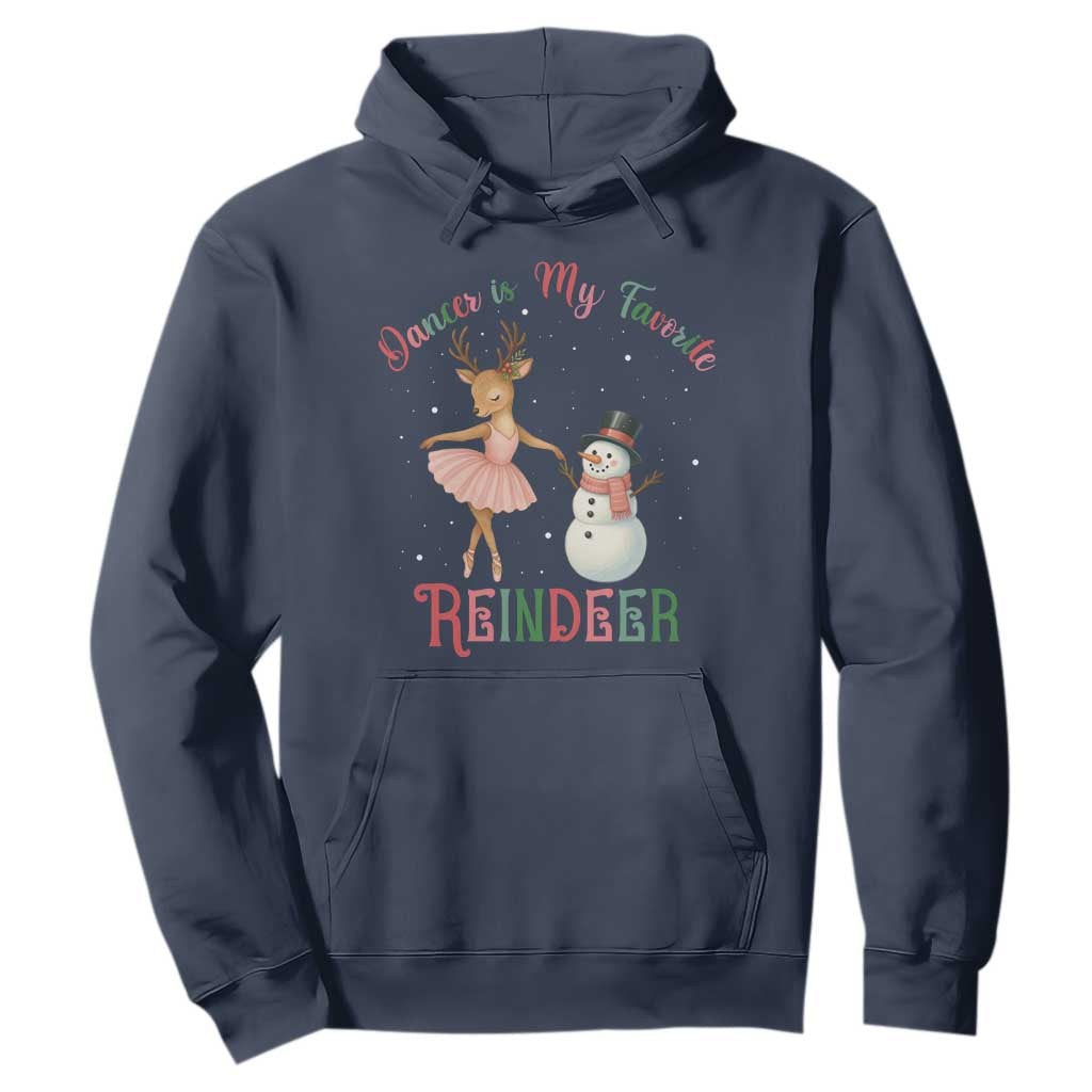 Christmas Ballet Reindeer Hoodie Dancer Is My Favorite Reindeer Gift TS12 Navy Print Your Wear