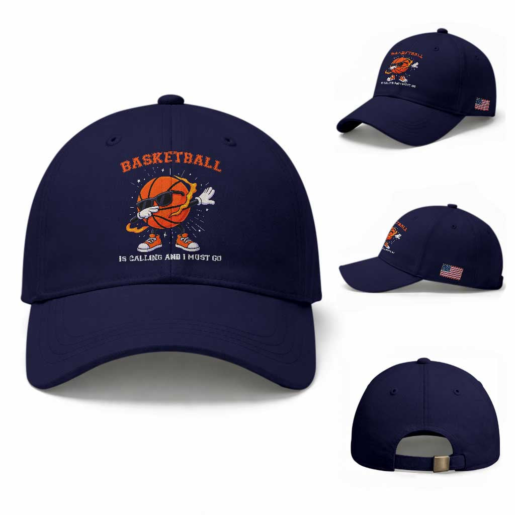 Funny Dabbing Basketball Is Calling And I Must Go Baseball Cap Gift For Player TS12 Baseball Cap Universal Fit Dark Blue Print Your Wear