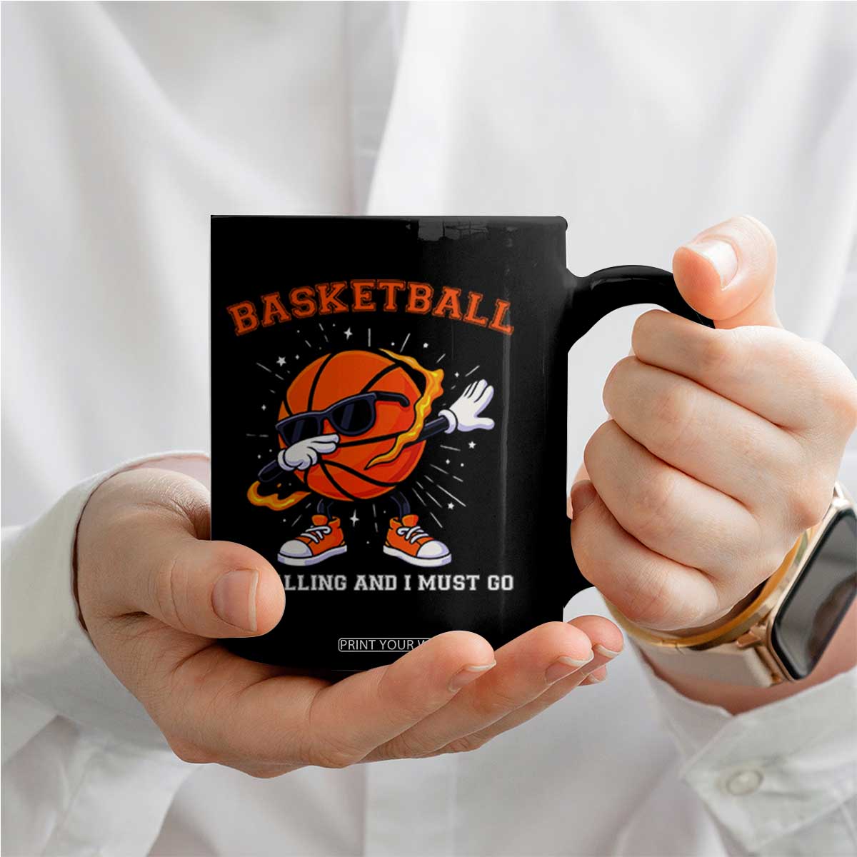 Funny Dabbing Basketball Is Calling And I Must Go Coffee Mug Gift For Player TS12 Print Your Wear