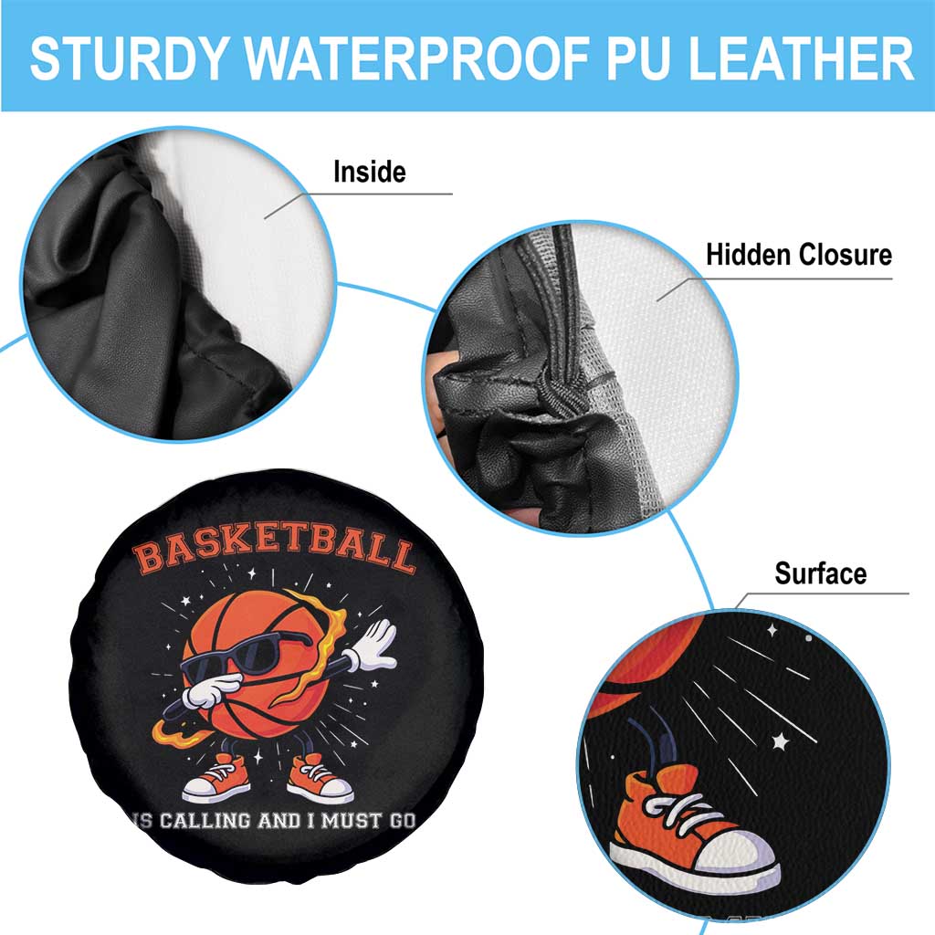 Funny Dabbing Basketball Is Calling And I Must Go Spare Tire Cover Gift For Player TS12 Print Your Wear