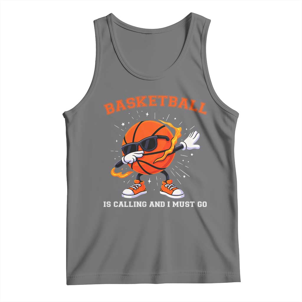 Funny Dabbing Basketball Is Calling And I Must Go Tank Top Gift For Player TS12 Black Heather Print Your Wear
