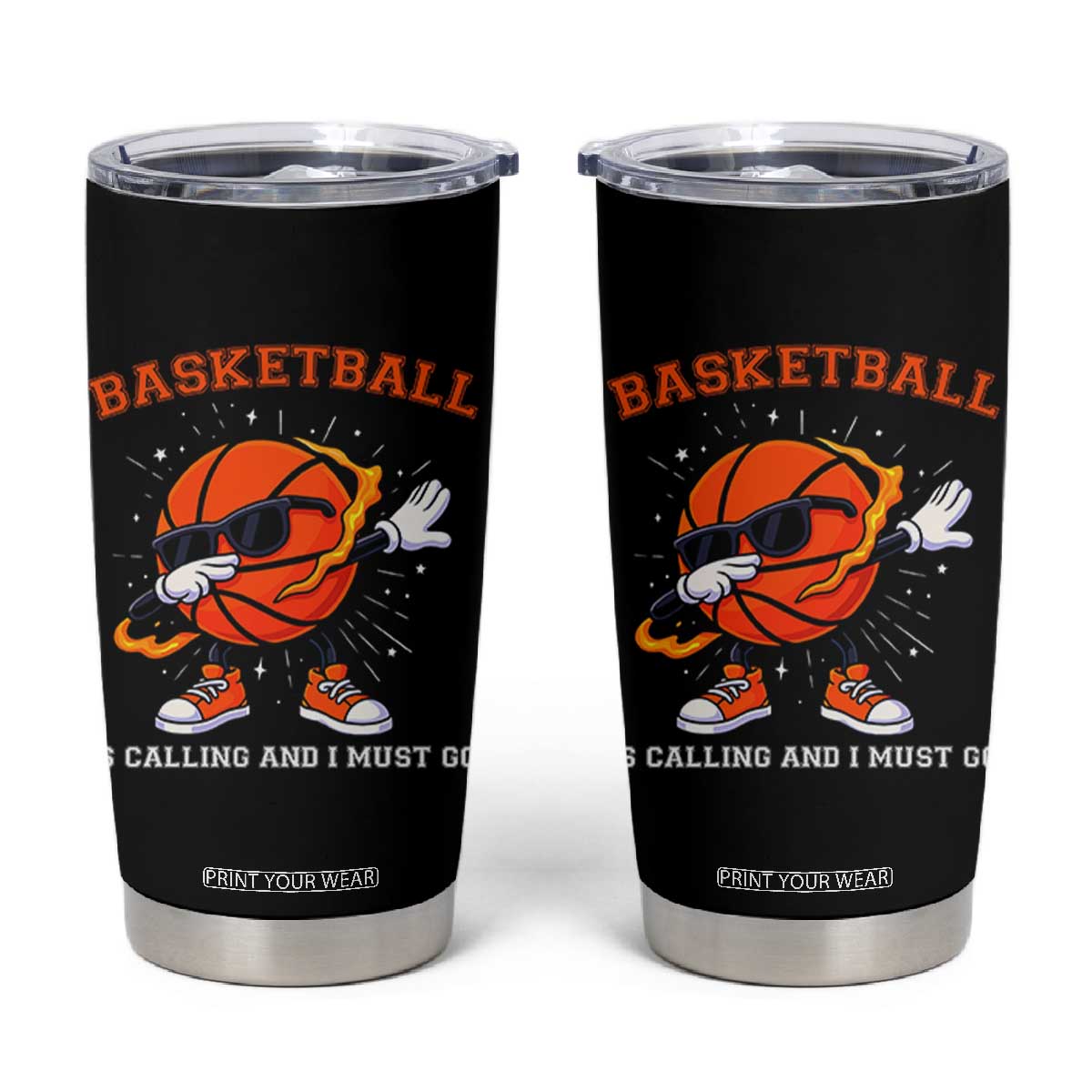 Funny Dabbing Basketball Is Calling And I Must Go Tumbler Cup Gift For Player TS12 Black Print Your Wear