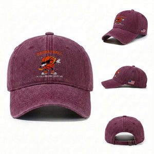 Funny Dabbing Basketball Is Calling And I Must Go Washed Cotton Baseball Cap Gift For Player TS12 Washed Cap Universal Fit Burgundy Print Your Wear