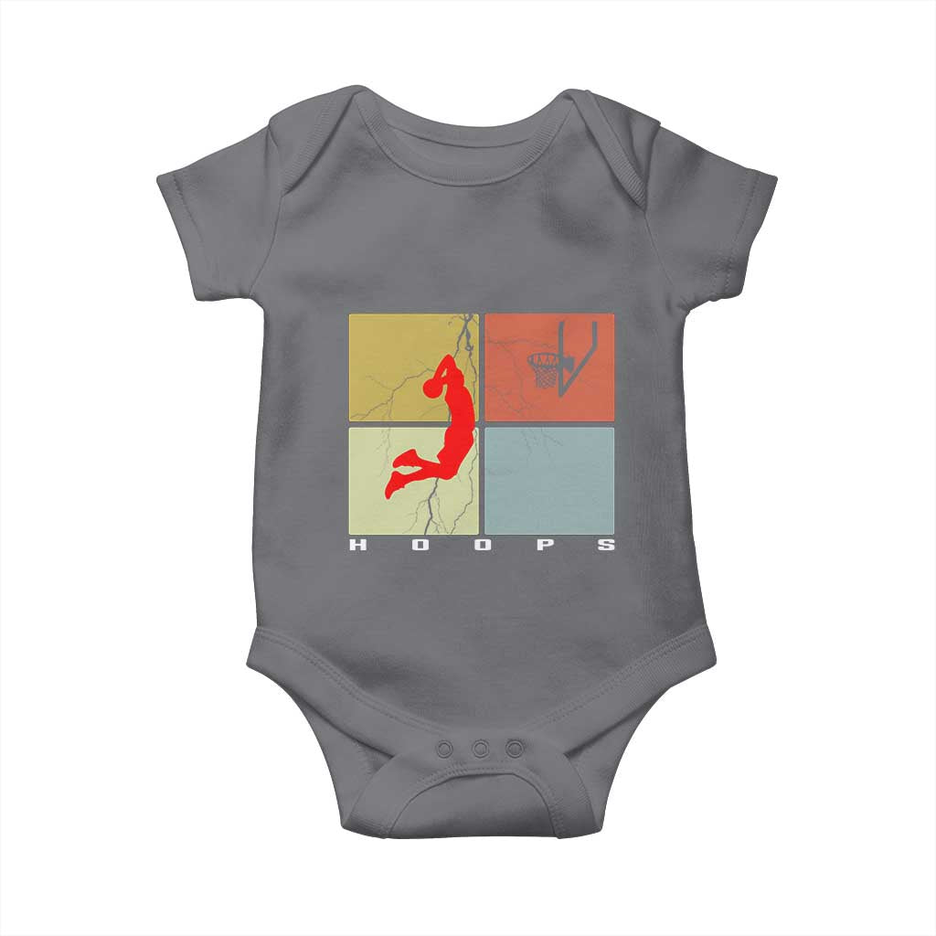 Hoops Life Baby Onesie Retro Basketball Dunk Silhouette TS12 Charcoal Print Your Wear