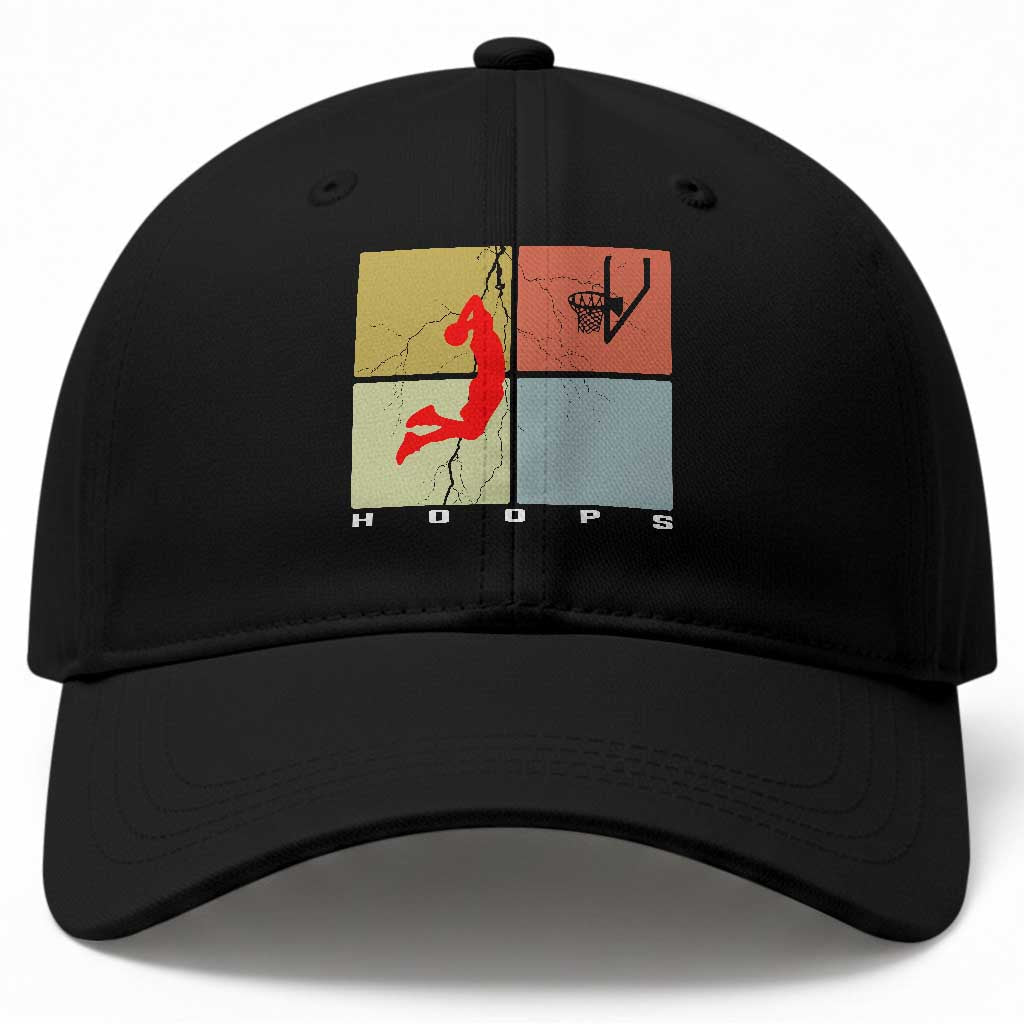 Hoops Life Baseball Cap Retro Basketball Dunk Silhouette TS12 Print Your Wear