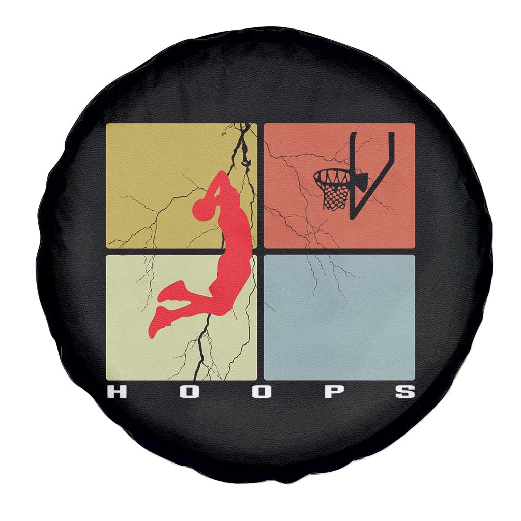 Hoops Life Spare Tire Cover Retro Basketball Dunk Silhouette TS12 Print Your Wear