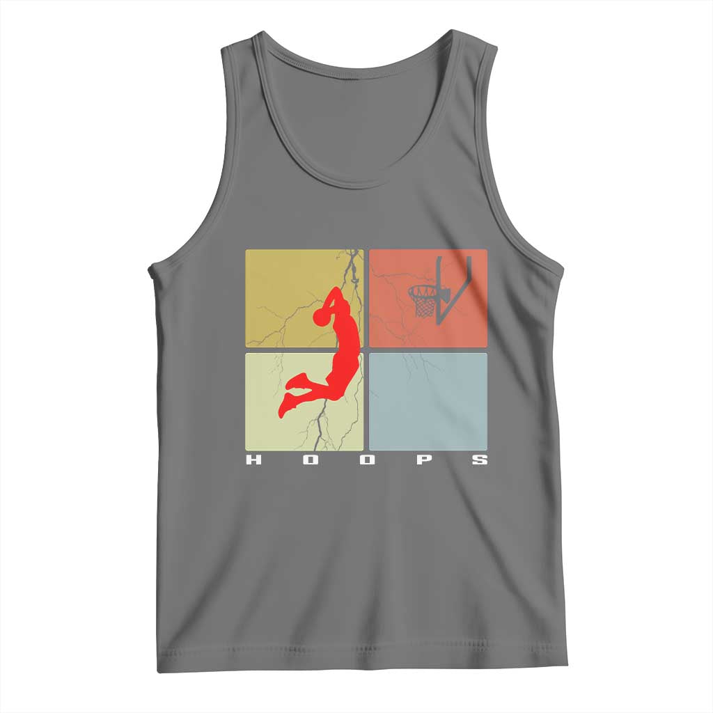 Hoops Life Tank Top Retro Basketball Dunk Silhouette TS12 Black Heather Print Your Wear
