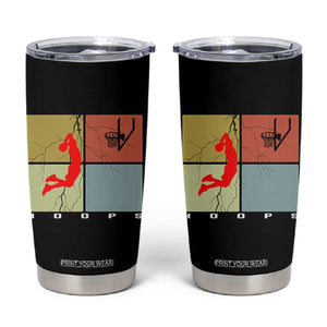 Hoops Life Tumbler Cup Retro Basketball Dunk Silhouette TS12 Black Print Your Wear