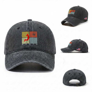 Hoops Life Washed Cotton Baseball Cap Retro Basketball Dunk Silhouette TS12 Washed Cap Universal Fit Dark Gray Print Your Wear