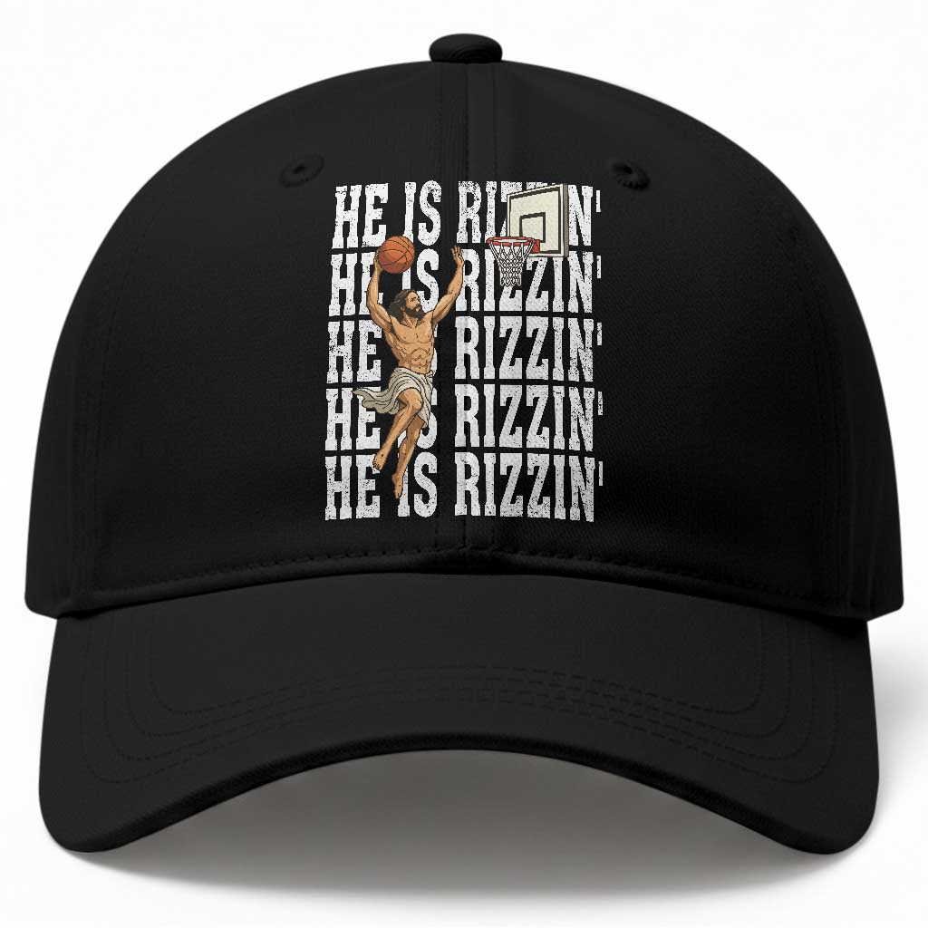 Christian Basketball Lover Baseball Cap He Is Rizzin Funny Gift TS12 Print Your Wear