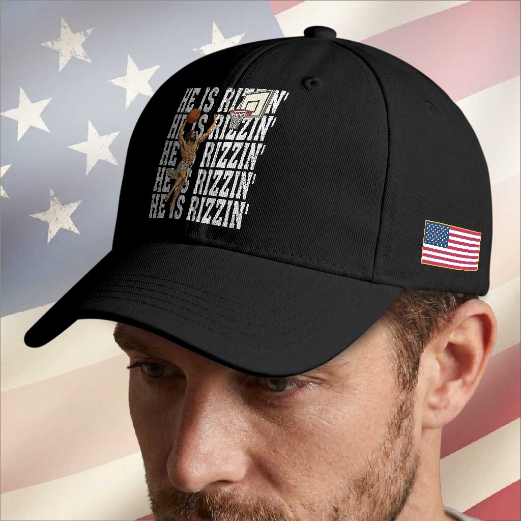 Christian Basketball Lover Baseball Cap He Is Rizzin Funny Gift TS12 Print Your Wear