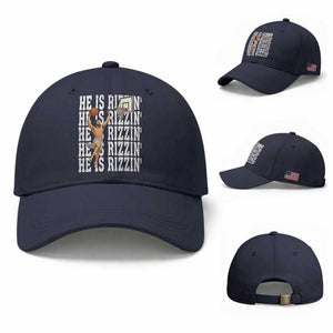 Christian Basketball Lover Baseball Cap He Is Rizzin Funny Gift TS12 Baseball Cap Universal Fit Navy Print Your Wear