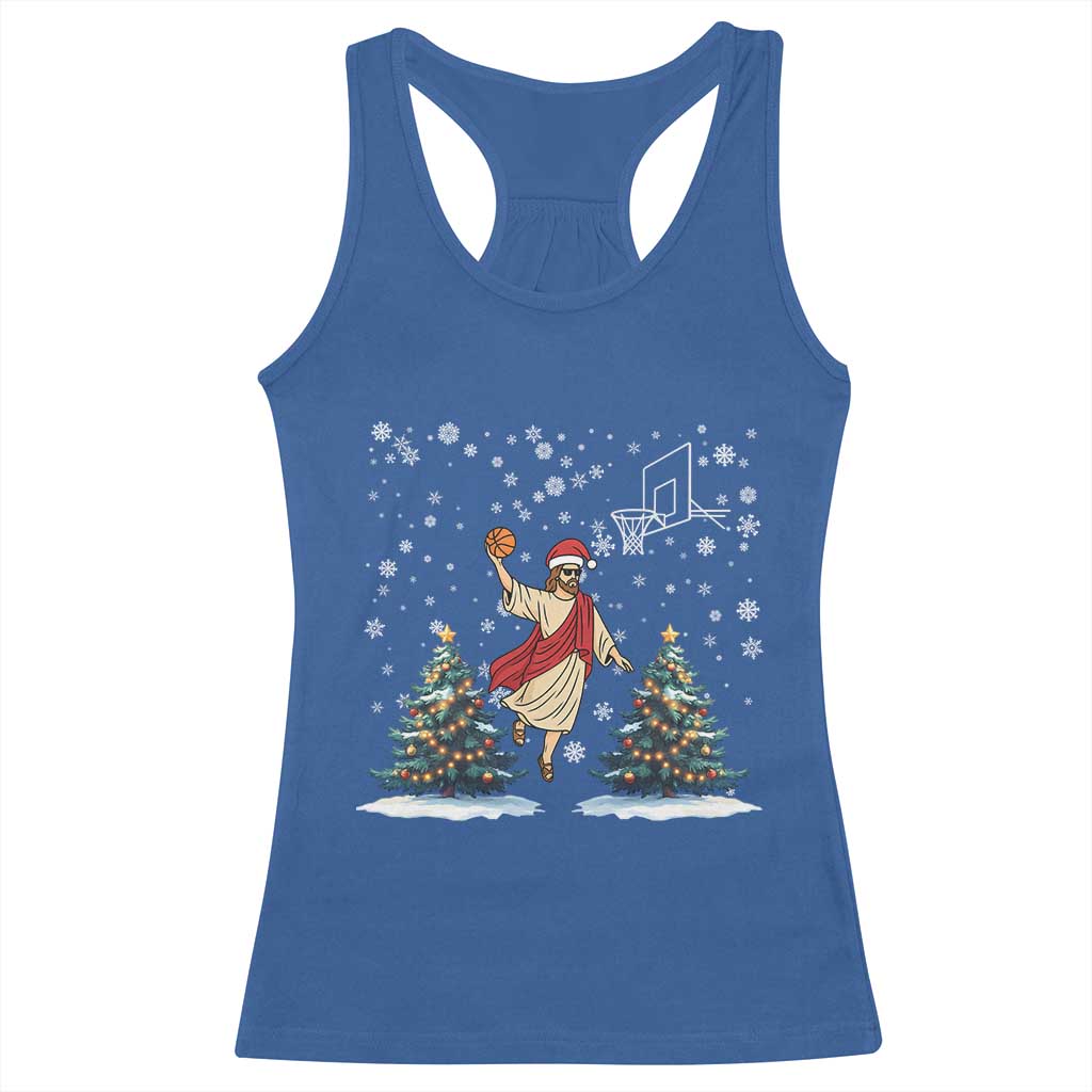 He Is Rizzin Racerback Tank Top Funny Christmas Slam Dunk Basketball Gift TS12 Royal Blue Print Your Wear