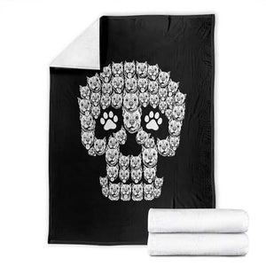 Funny Pitbull Skull Halloween Throw Blanket Bully Dog Lover Spooky Gift