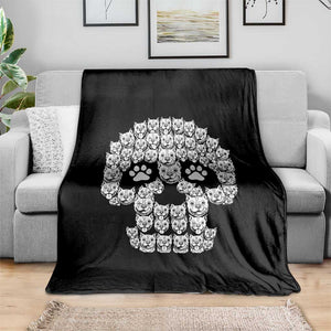 Funny Pitbull Skull Halloween Throw Blanket Bully Dog Lover Spooky Gift