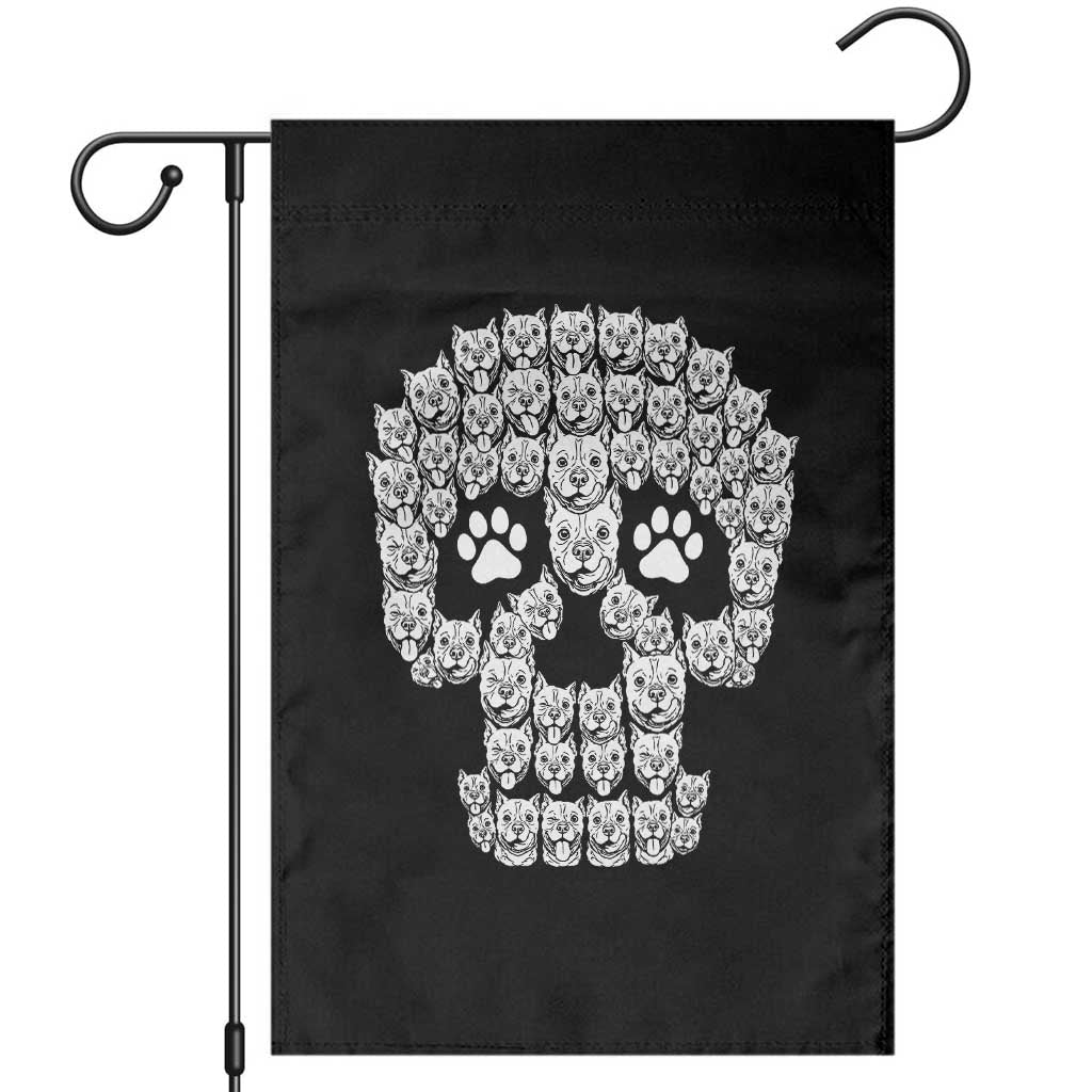 Funny Pitbull Skull Halloween Garden Flag Bully Dog Lover Spooky Gift