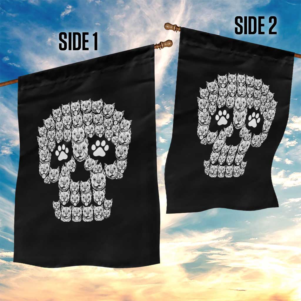 Funny Pitbull Skull Halloween Garden Flag Bully Dog Lover Spooky Gift