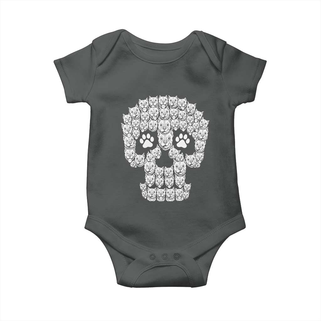 Funny Pitbull Skull Halloween Baby Onesie Bully Dog Lover Spooky Gift