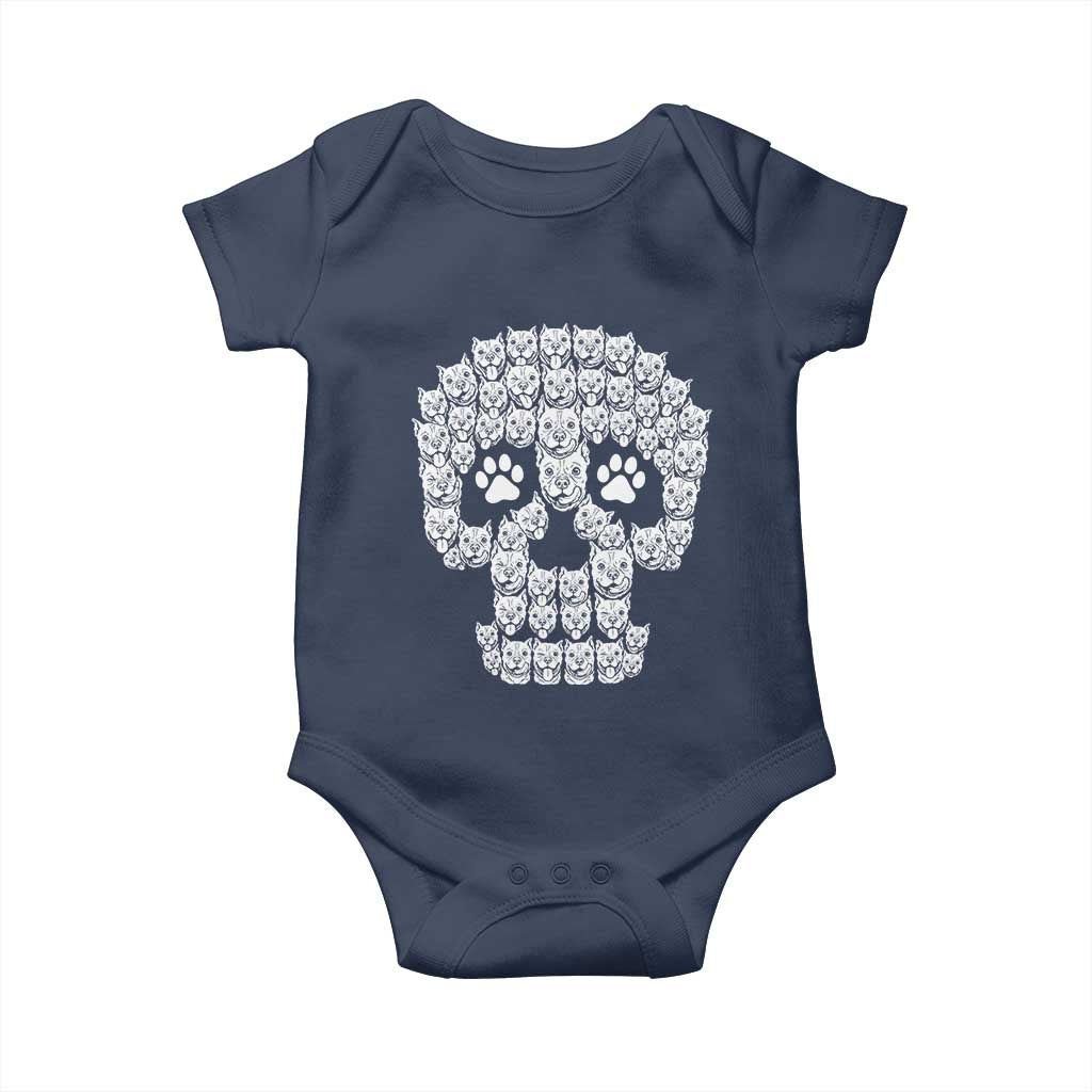 Funny Pitbull Skull Halloween Baby Onesie Bully Dog Lover Spooky Gift