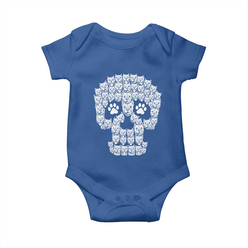 Funny Pitbull Skull Halloween Baby Onesie Bully Dog Lover Spooky Gift