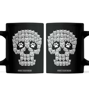 Funny Pitbull Skull Halloween Coffee Mug Bully Dog Lover Spooky Gift