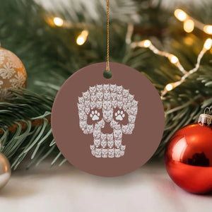 Funny Pitbull Skull Halloween Ceramic Ornament Bully Dog Lover Spooky Gift