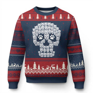 Funny Pitbull Skull Halloween Ugly Christmas Sweater Bully Dog Lover Spooky Gift