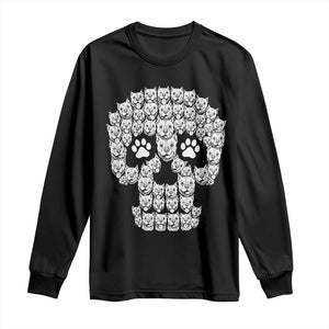 Funny Pitbull Skull Halloween Long Sleeve Shirt Bully Dog Lover Spooky Gift
