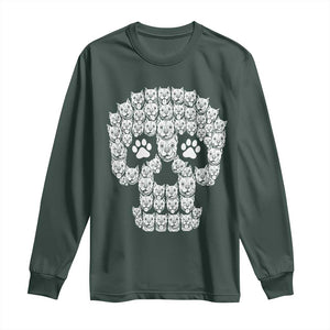 Funny Pitbull Skull Halloween Long Sleeve Shirt Bully Dog Lover Spooky Gift
