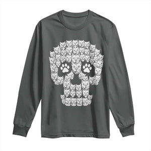 Funny Pitbull Skull Halloween Long Sleeve Shirt Bully Dog Lover Spooky Gift
